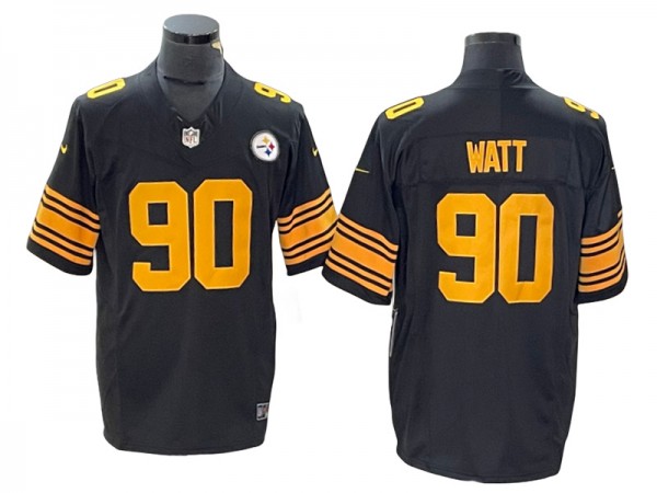 Pittsburgh Steelers #90 T.J. Watt Vapor F.U.S.E Limited Color Rush Jersey