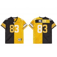 M&N Pittsburgh Steelers #83 Heath Miller Black/Gold 2008 Split Legacy Jersey