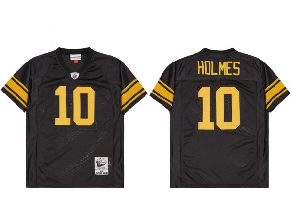 M&N Pittsburgh Steelers #10 Santonio Holmes Black 2008 Throwback Jersey