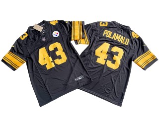 Pittsburgh Steelers #43 Troy Polamalu Vapor F.U.S.E. Limited Color Rush Jersey - Custom