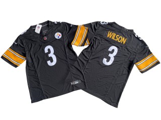 Pittsburgh Steelers #3 Russell Wilson Vapor F.U.S.E. Limited Black Home Jersey