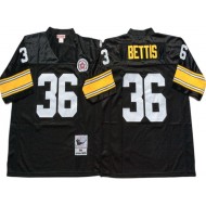 M&N Pittsburgh Steelers #36 Jerome Bettis Black Legacy Jersey