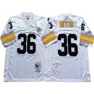 M&N Pittsburgh Steelers #36 Jerome Bettis White Legacy Jersey