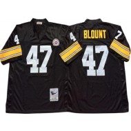 M&N Pittsburgh Steelers #47 Mel Blount Black Legacy Jersey