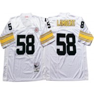 M&N Pittsburgh Steelers #58 Jack Lambert White Legacy Jersey