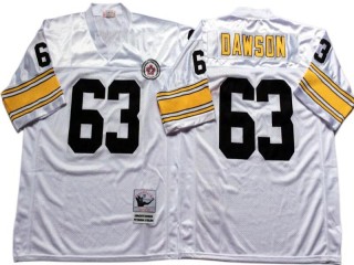 M&N Pittsburgh Steelers #63 Dermontti Dawson White Legacy Jersey