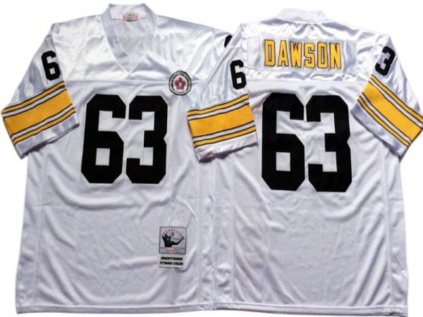 M&N Pittsburgh Steelers #63 Dermontti Dawson White Legacy Jersey