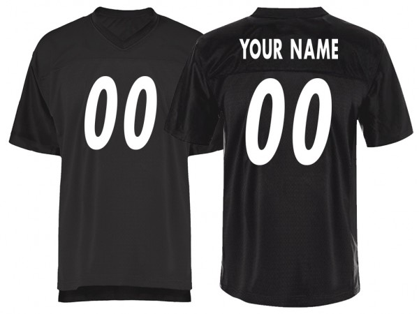 Custom Normal Screen Print Football Jersey - Black & Navy