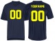 Custom Normal Screen Print Football Jersey - Black & Navy