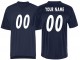 Custom Normal Screen Print Football Jersey - Black & Navy