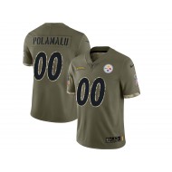 Custom Pittsburgh Steelers Olive 2022 Salute To Service Limited Jersey