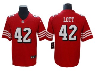 San Francisco 49ers #42 Ronnie Lott Red Vapor Color Rush Jersey 