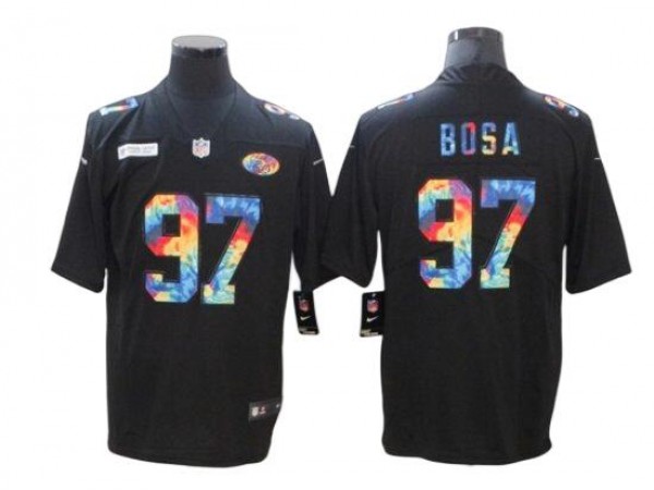 San Francisco 49ers #97 Nick Bosa Black Rainbow Vapor Limited Jersey