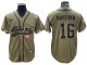 San Francisco 49ers #16 Joe Montana Baseball Style Jersey - Red/Gold/Blac/White/Olive 