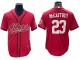 San Francisco 49ers #23 Christian McCaffrey Baseball Style Jersey - Red/Blac/White/Gold