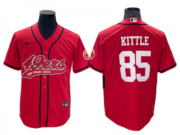 San Francisco 49ers #85 George Kittle Baseball Jersey - Red/Gold/Black/White/Olive 