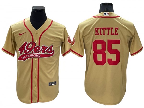 San Francisco 49ers #85 George Kittle Baseball Jersey - Red/Gold/Black/White/Olive 