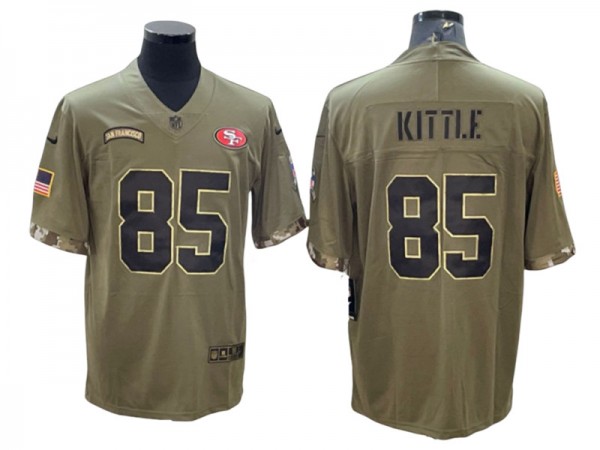 San Francisco 49ers #85 George Kittle Baseball Jersey - Red/Gold/Black/White/Olive 