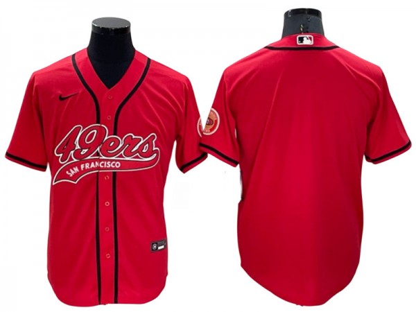 San Francisco 49ers Baseball Style Jersey - Red/Gold/Black