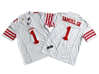 San Francisco 49ers #1 Deebo Samuel Sr. White Vapor F.U.S.E. Limited Jersey