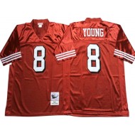 M&N San Francisco 49ers #8 Steve Young Red 1994 Throwback Jersey