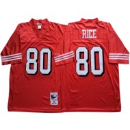 M&N San Francisco 49ers #80 Jerry Rice Red 1994 Throwback Jersey