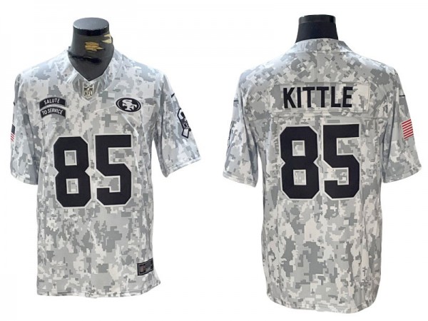 San Francisco 49ers #85 George Kittle Arctic Camo 2024 Salute to Service Limited Jersey