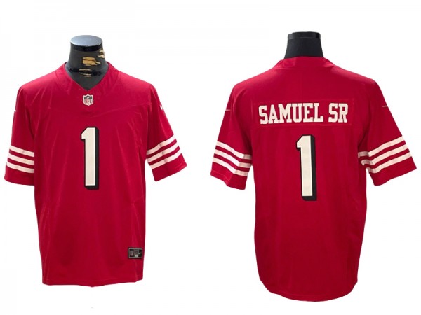 San Francisco 49ers #1 Deebo Samuel Sr. Red Alternate Vapor F.U.S.E. Limited Jersey