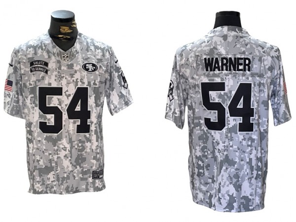 San Francisco 49ers #54 Fred Warner Arctic Camo 2024 Salute to Service Limited Jersey