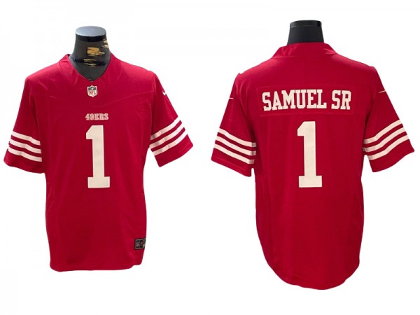 San Francisco 49ers #1 Deebo Samuel Sr. Red Vapor F.U.S.E. Limited Jersey