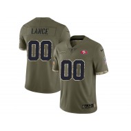 Custom San Francisco 49ers Olive 2022 Salute To Service Vapor Limited Jersey