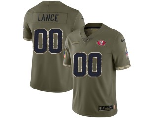 Custom San Francisco 49ers Olive 2022 Salute To Service Vapor Limited Jersey