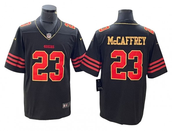 San Francisco 49ers #23 Christian McCaffrey Black Gold Vapor Limited Jersey