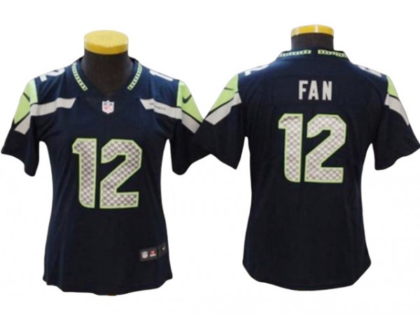 Women Seattle Seahawks 12s Navy Vapor Limited Jersey