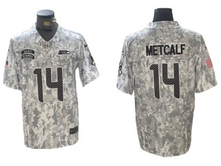 Seattle Seahawks #14 DK Metcalf Arctic Camo 2024 Salute to Service Limited Jersey