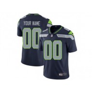 Custom Seattle Seahawks Navy Vapor Limited Jersey