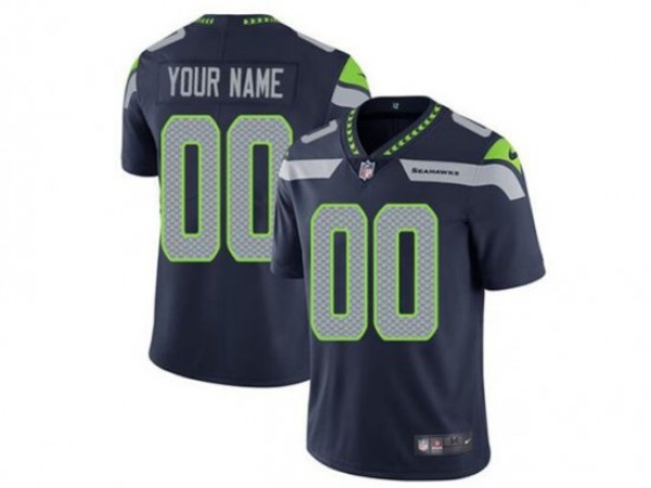 Custom Seattle Seahawks Navy Vapor Limited Jersey