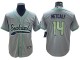 Seattle Seahawks #14 DK Metcalf Baseball Style Jersey - Navy/Gray/Neon Green