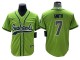 Seattle Seahawks #7 Geno Smith Baseball Style Jersey - Navy/Gray/Green