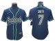 Seattle Seahawks #7 Geno Smith Baseball Style Jersey - Navy/Gray/Green