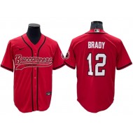 Tampa Bay Buccaneers #12 Tom Brady Baseball Style Jersey - Gray/Yellow/Red/White/Black