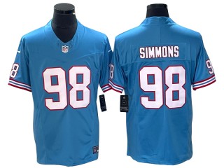 Tennessee Titans #98 Jeffery Simmons  Light Blue Throwback Vapor F.U.S.E. Limited Jersey