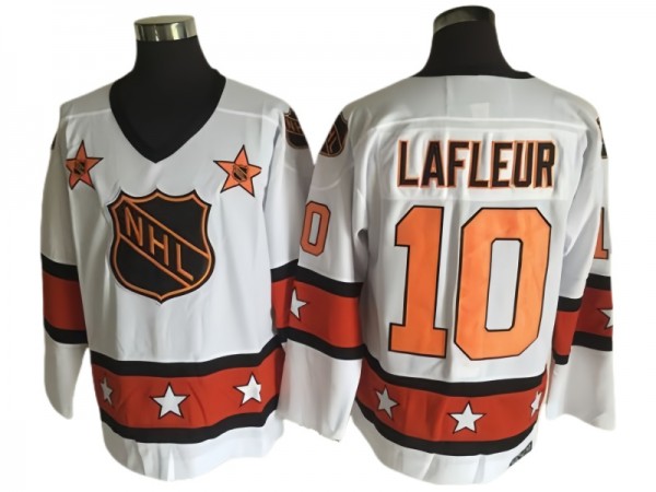 NHL 1973 All Star Game #10 Guy Lafleur Vintage CCM Jersey - White