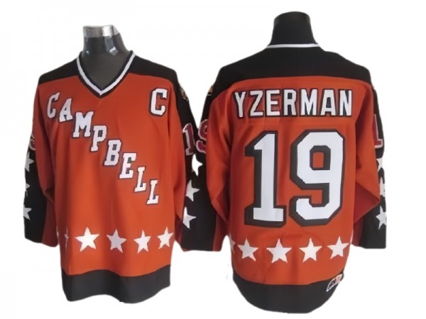 NHL 1984 All Star Game Campbell #19 Steve Yzerman Vintage CCM Jersey - Orange