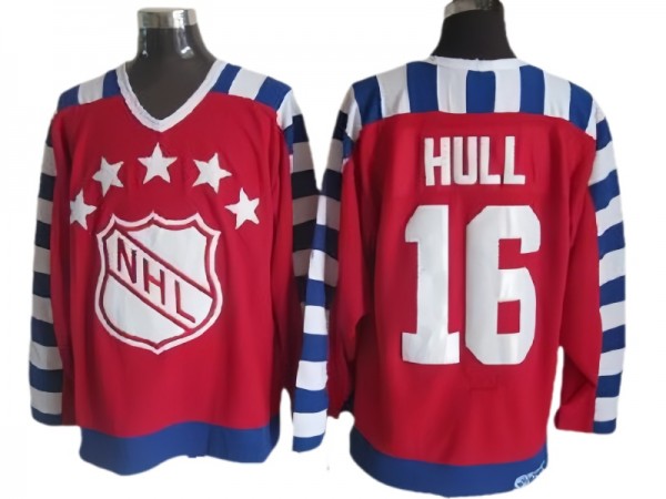 NHL 1992 All Star Game #16 Brett Hull Vintage CCM Jersey - Red