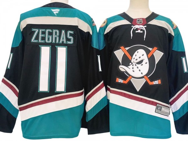 Anaheim Ducks #11 Trevor Zegras Black Alternate 2024 Jersey