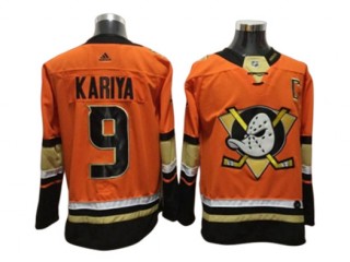 Anaheim Ducks #9 Paul Kariya Orange Alternate Jersey