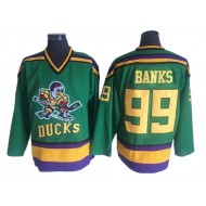 The Mighty Ducks #99 Adam Banks Green Hockey Movie Jersey