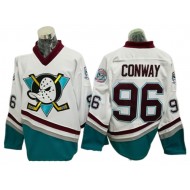 Anaheim Mighty Ducks #96 Charlie Conway White Vintage CCM Jersey