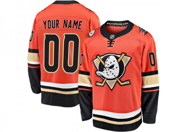 Custom Anaheim Ducks Orange Third Jersey